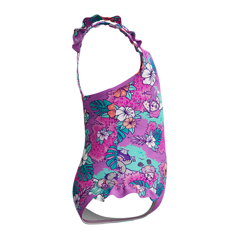Speedo girl's  learn to swim printed frill thinstrap-null