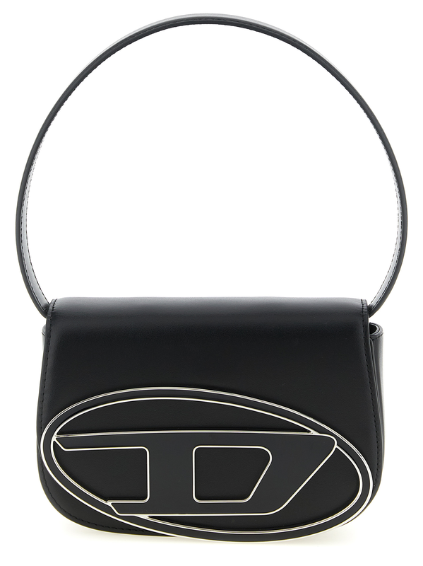 Black cowhide shoulder bag-null