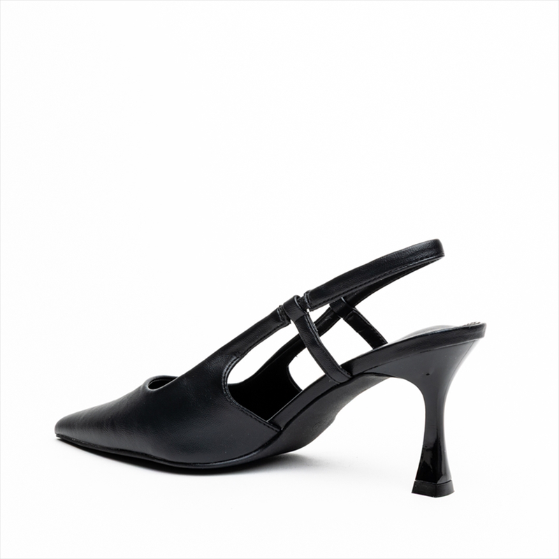 Miss belgini low flare heel t-strap slingback pumps-null