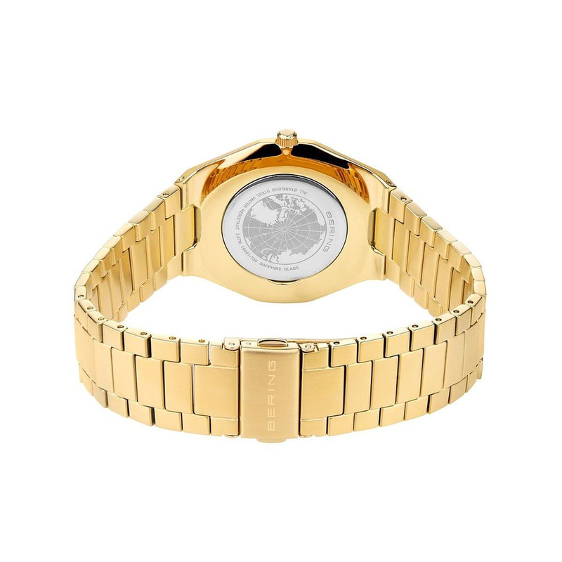 Gold stainless steel dress watch-null