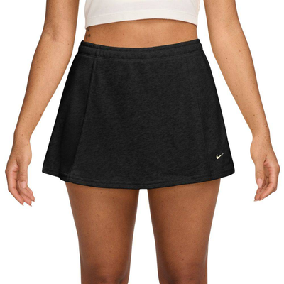 Nike sportswear womens chill terry mid-rise mini skirt, Black, medium