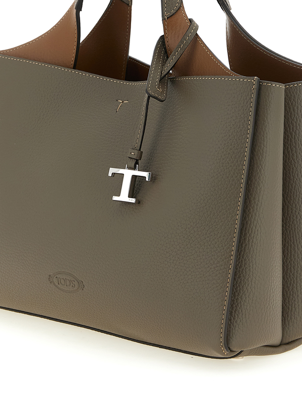 Gray calfskin handbag-null