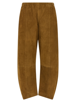 Brown leather pants, Brown, medium