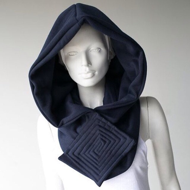Futuristic hooded scarf/post apocalyptic scarf /cyberpunk women's hooded scarf/cyber goth accessories image number null