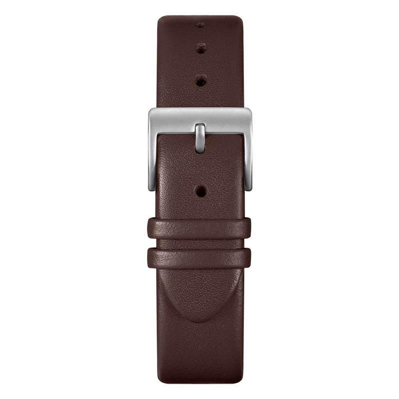 Brown leather dress watch-null