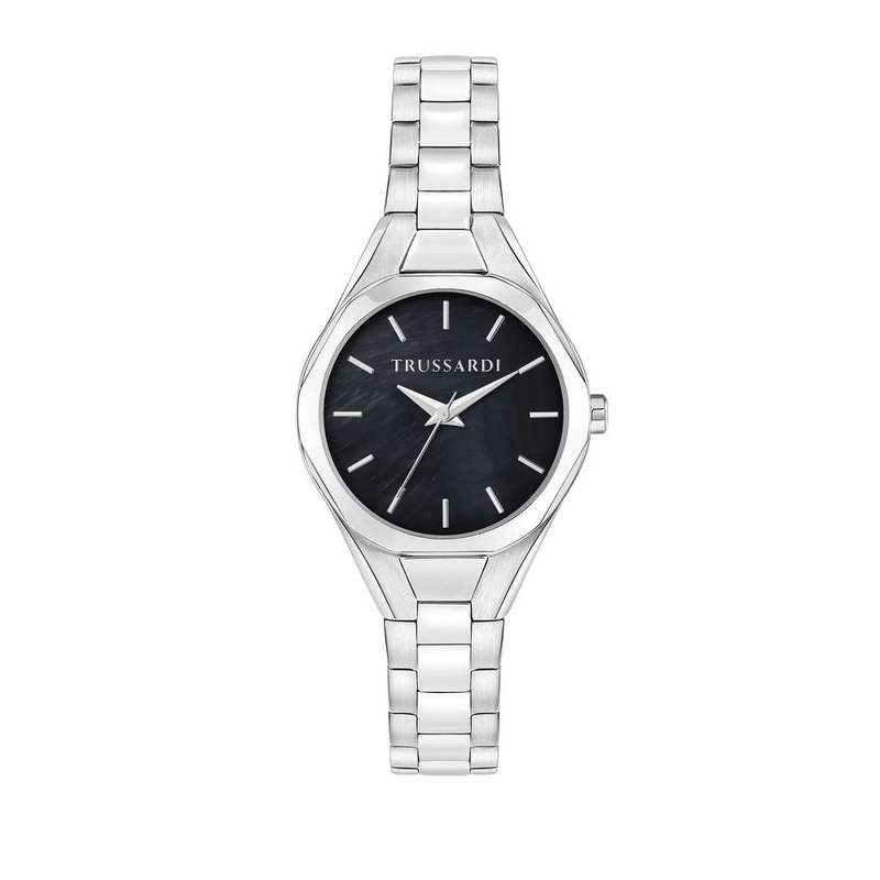 Gray stainless steel bracelet watch-null