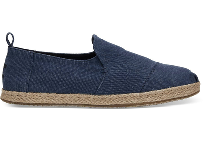 Toms men deconstructed rope, Navy, medium
