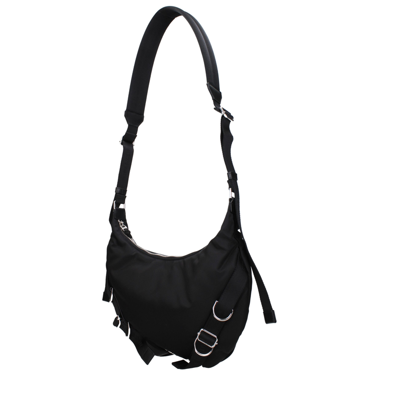 Black nylon crossbody bag-null