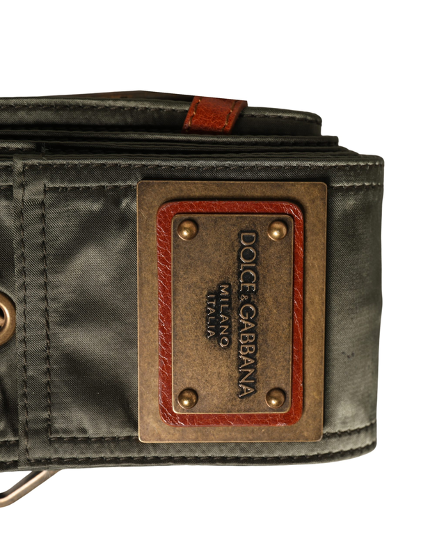 Men black wide leather dg metal buckle belt-null