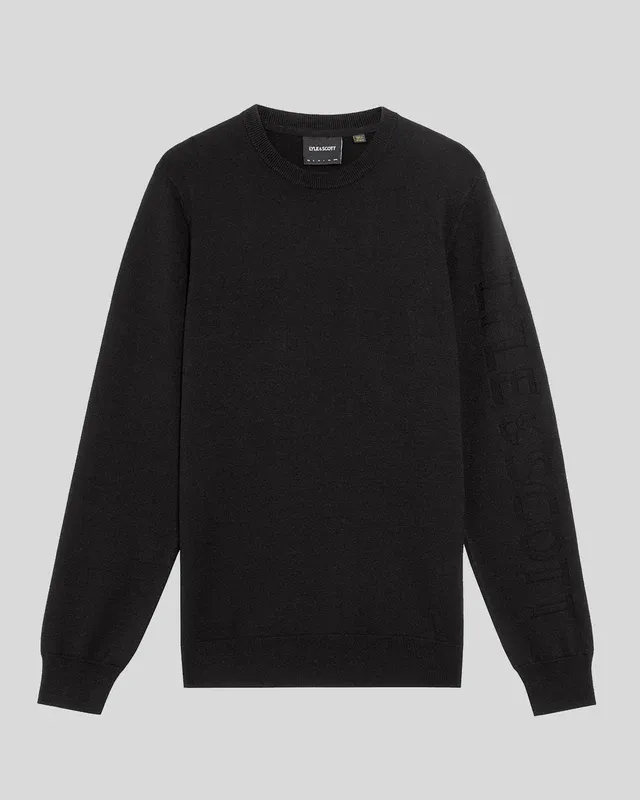 Mesh logo crew neck jumper z865 jet black-null