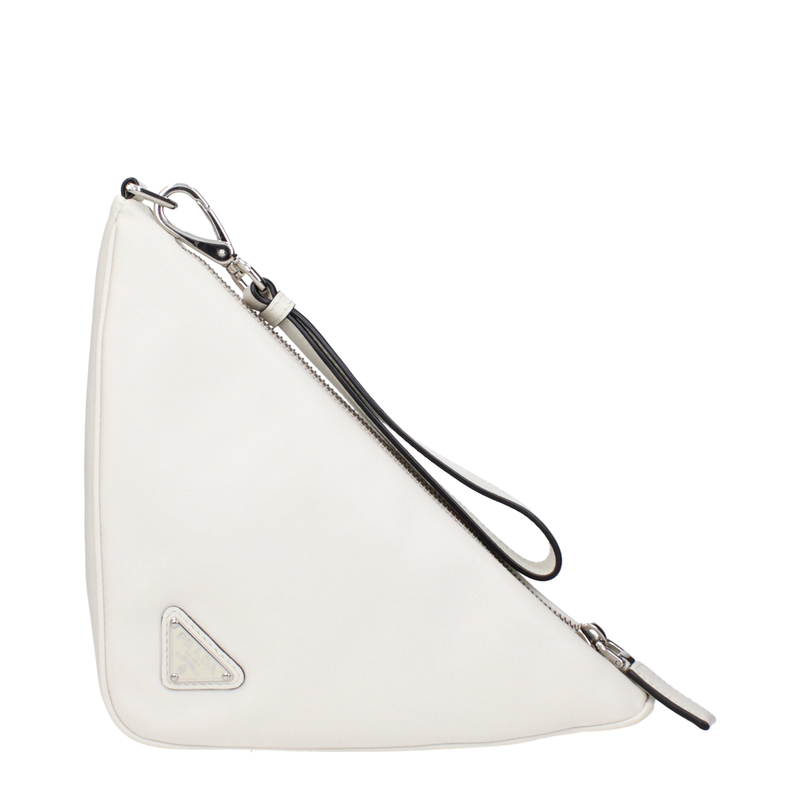 White leather clutch bag-null