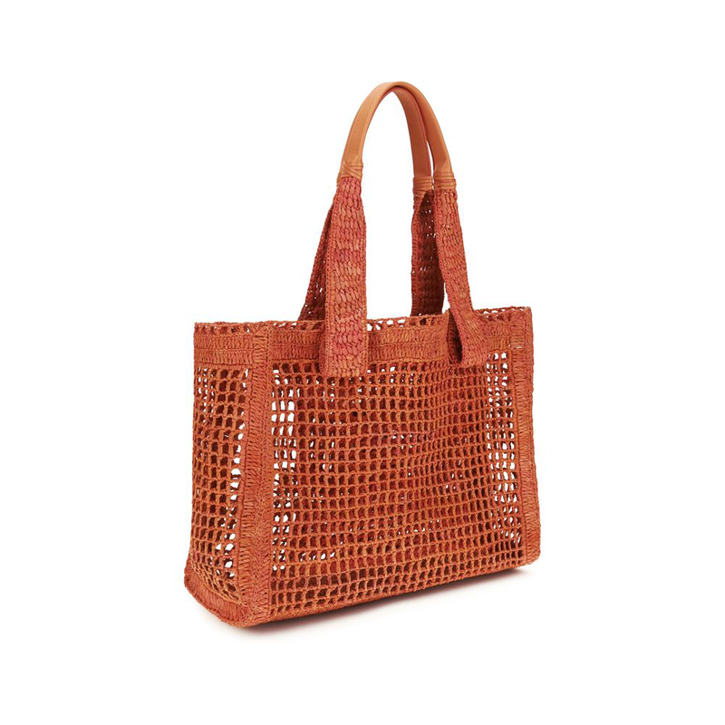 Multicolor raffia shoulder bag-null