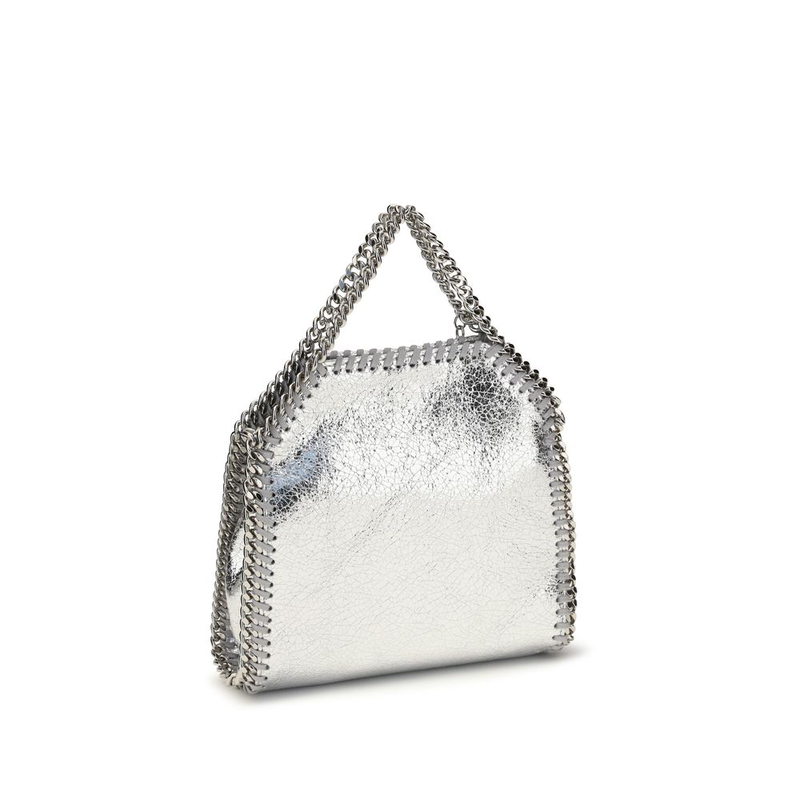 Silver polyester handbag-null