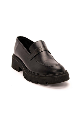Leather men shoes, Black, medium