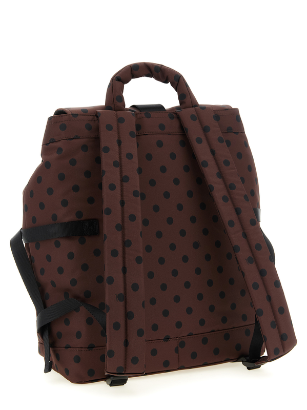 Brown recycled polyamide backpack-null