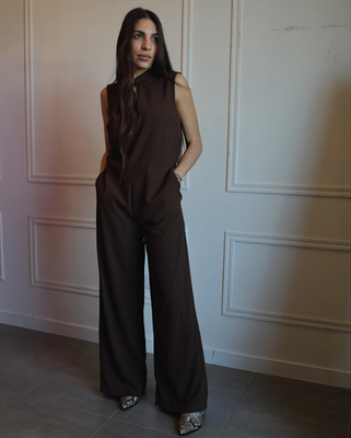 Jumpsuit sleevless 26093n, Brown, medium