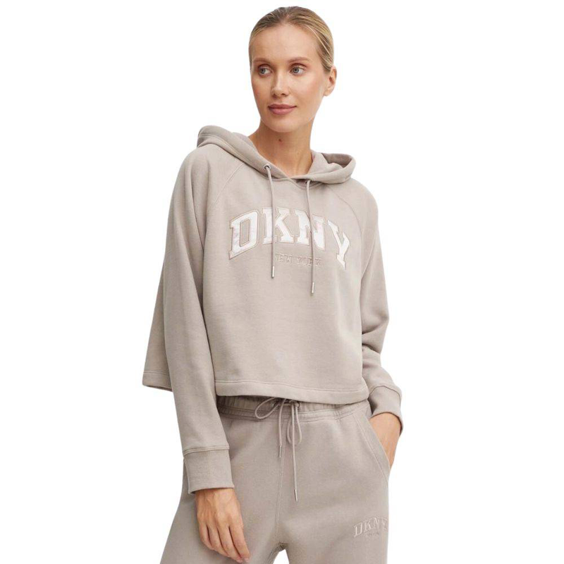 Dkny varsity logo ls cropped hoodie-null