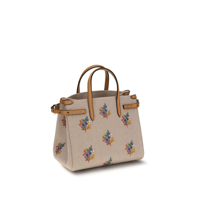 Beige fabric handbag-null