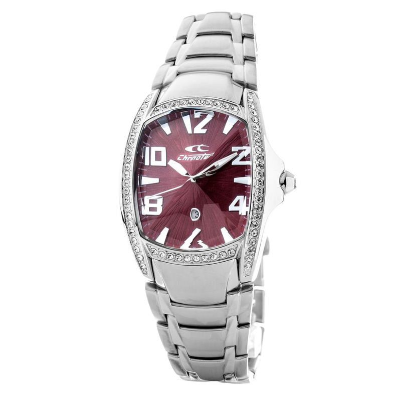 Silver stainless steel dress watch-null