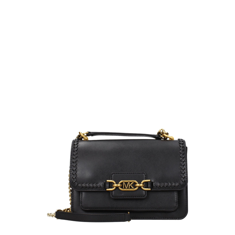 Black leather shoulder bag-null