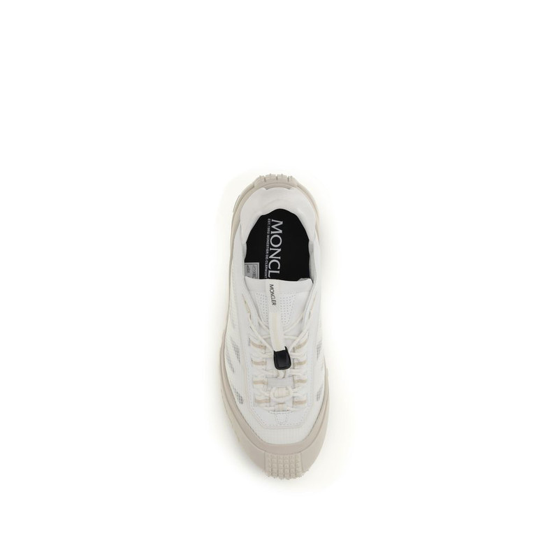 White polyester athletic sneakers-null