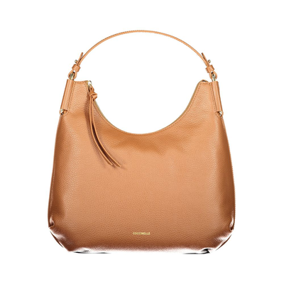 Brown leather women handbag, Brown, medium
