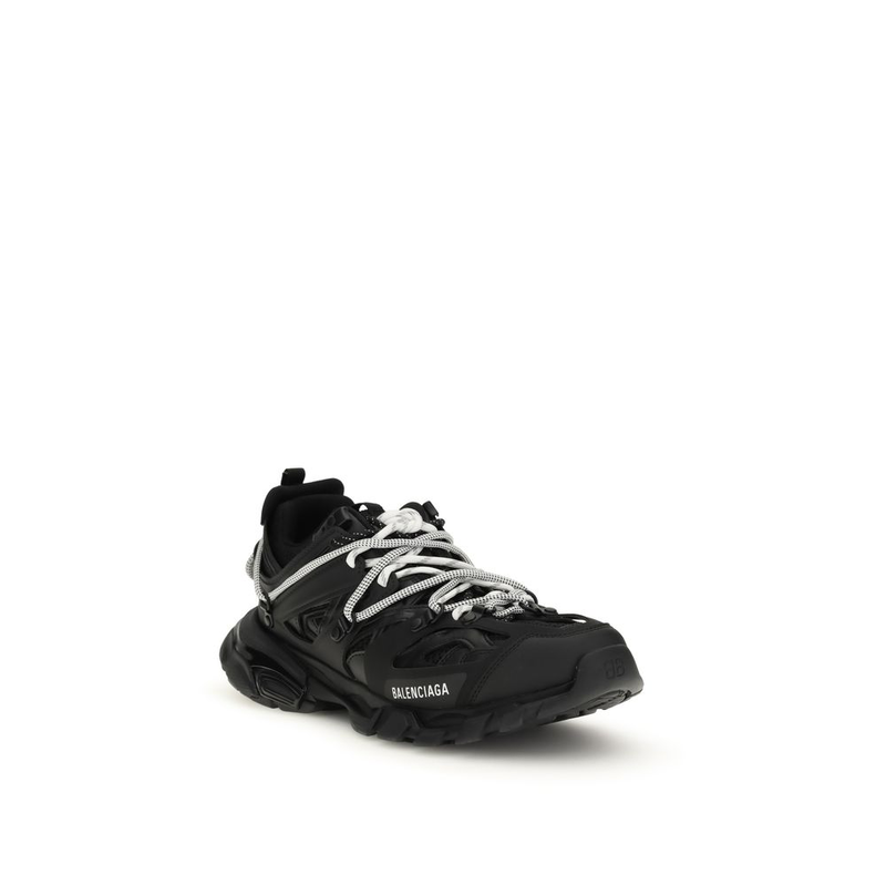 Black polyethylene athletic sneakers-null
