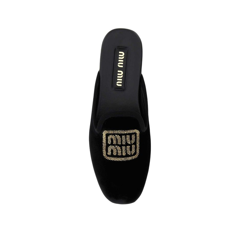 Black calfskin mules-null