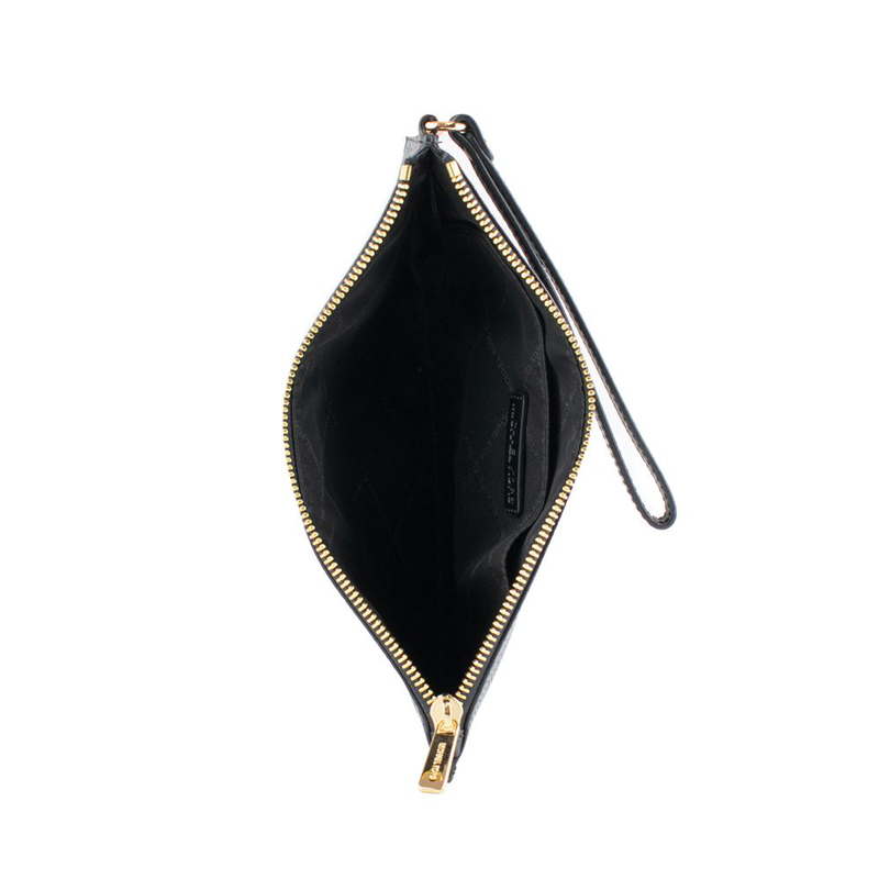 Black leather clutch bag-null