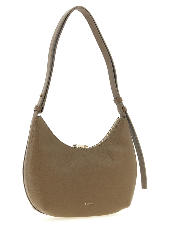 Beige calfskin shoulder bag-null