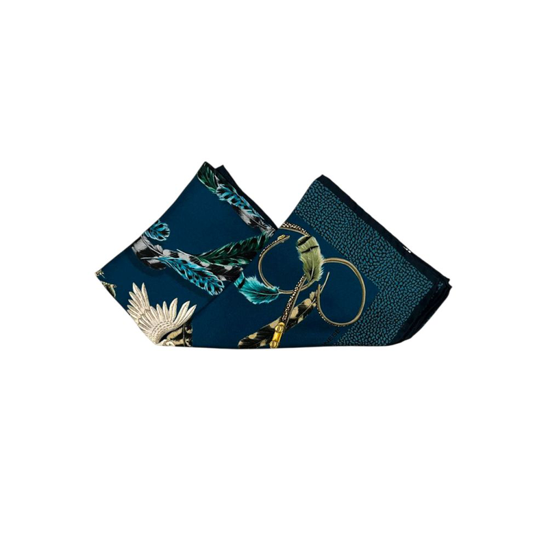 Blue silk women scarf-null