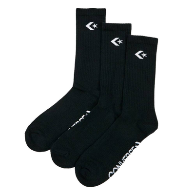 Classic star chevron 3-pairs socks, Black / White, medium