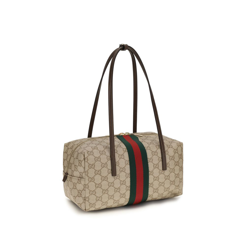 Beige cotton shoulder bag-null