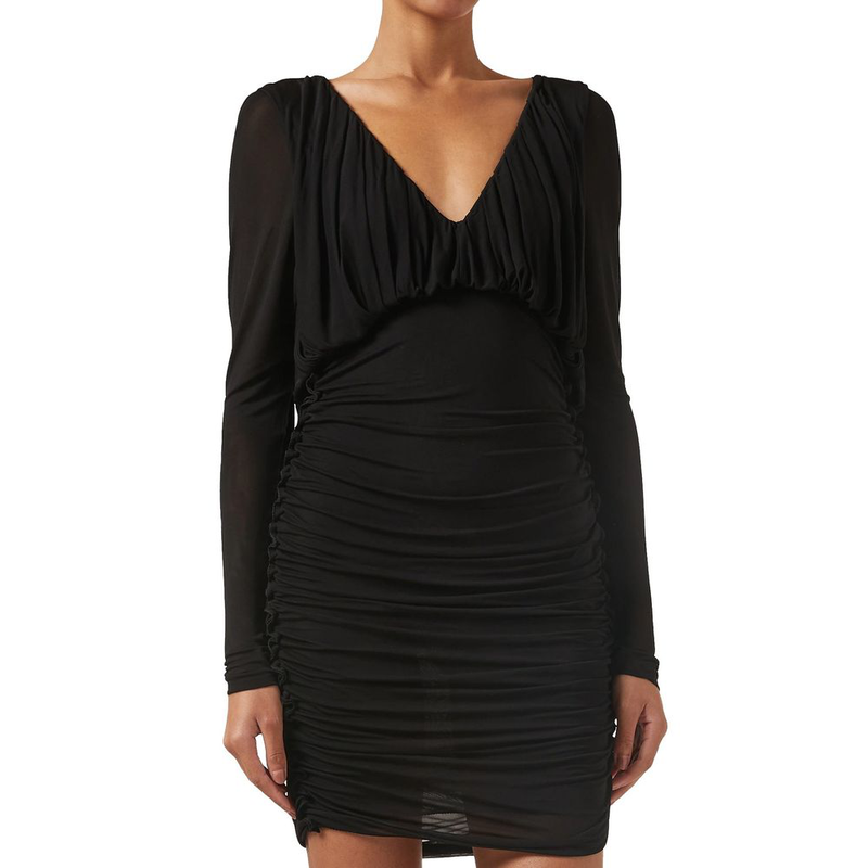 Black viscose cocktail dress-null
