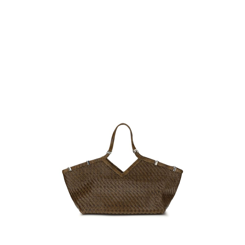 Brown buffalo leather handbag-null