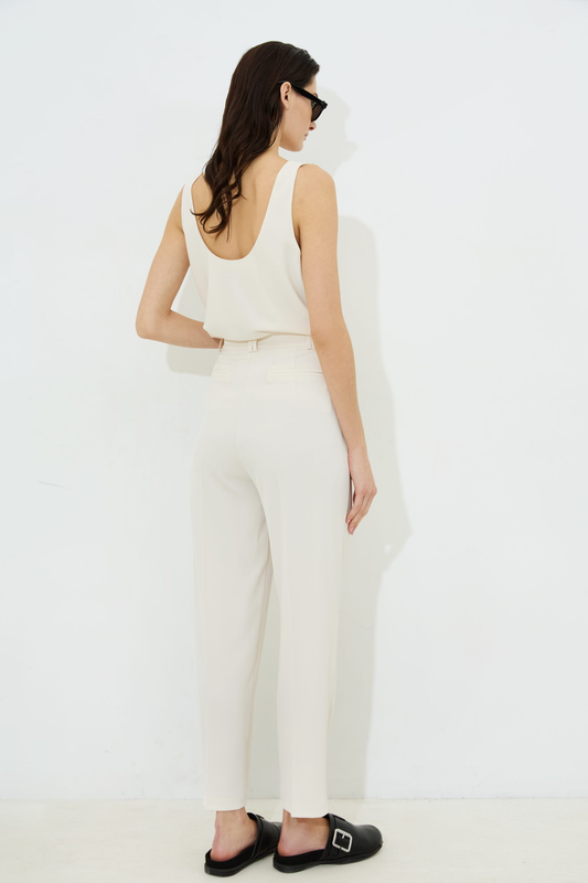 Portia crepe crop trousers image number null
