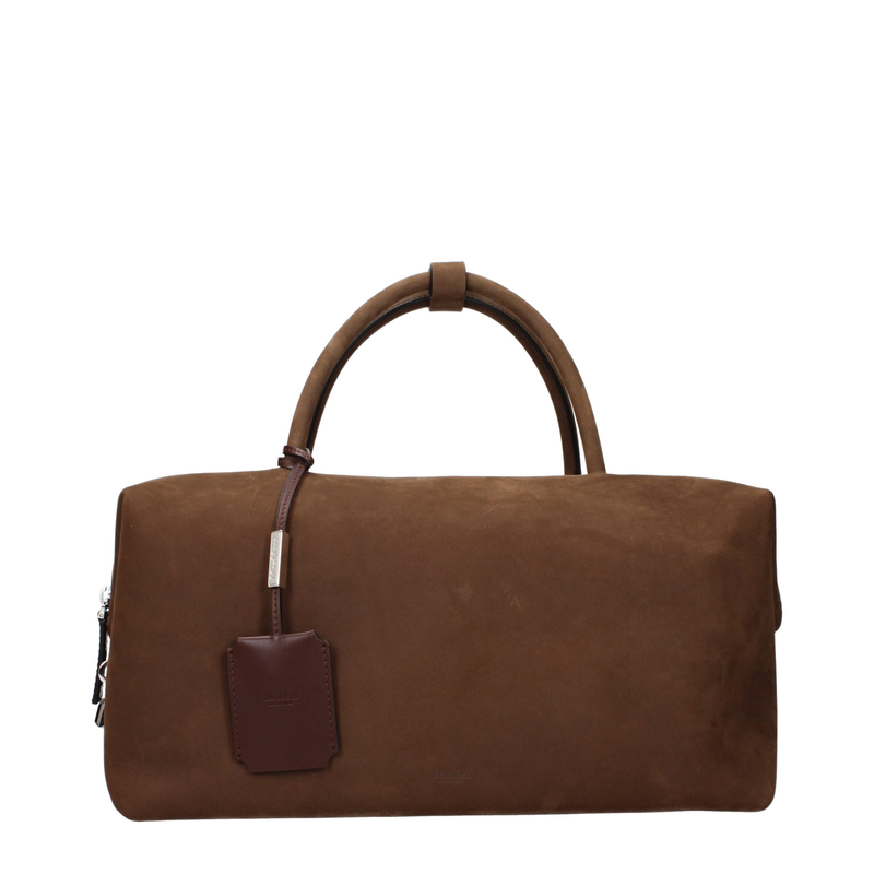 Brown leather handbag-null