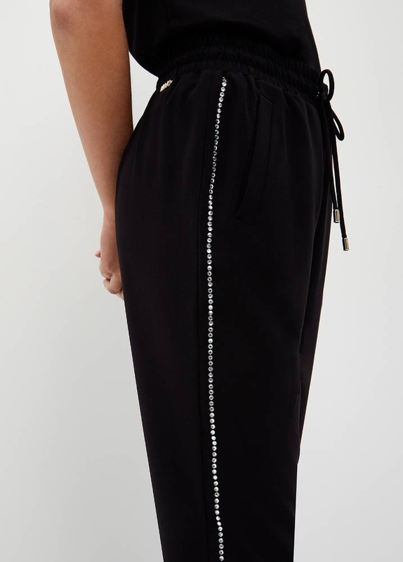 Eco friendly gging pants with applique gemstones-null