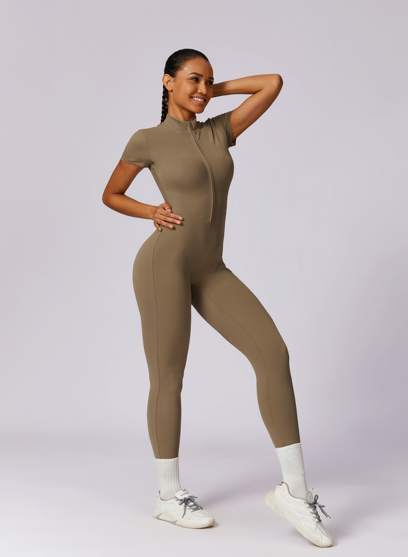 Amor short-sleeve zipped jumpsuit-null