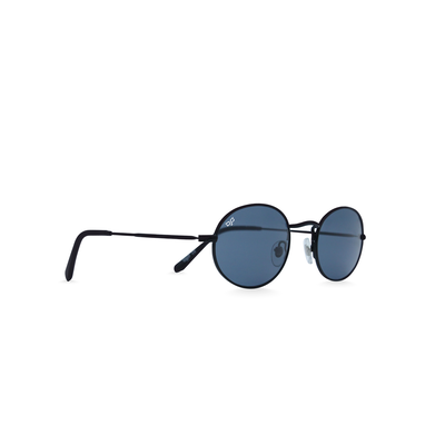 OJO trend sunglasses oval black frame and temples and blue lenses rx