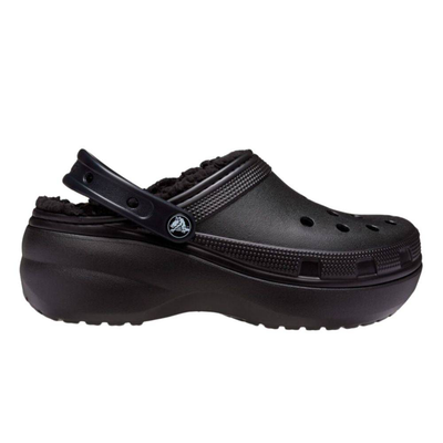 Classic platform lined clog women, Black, medium