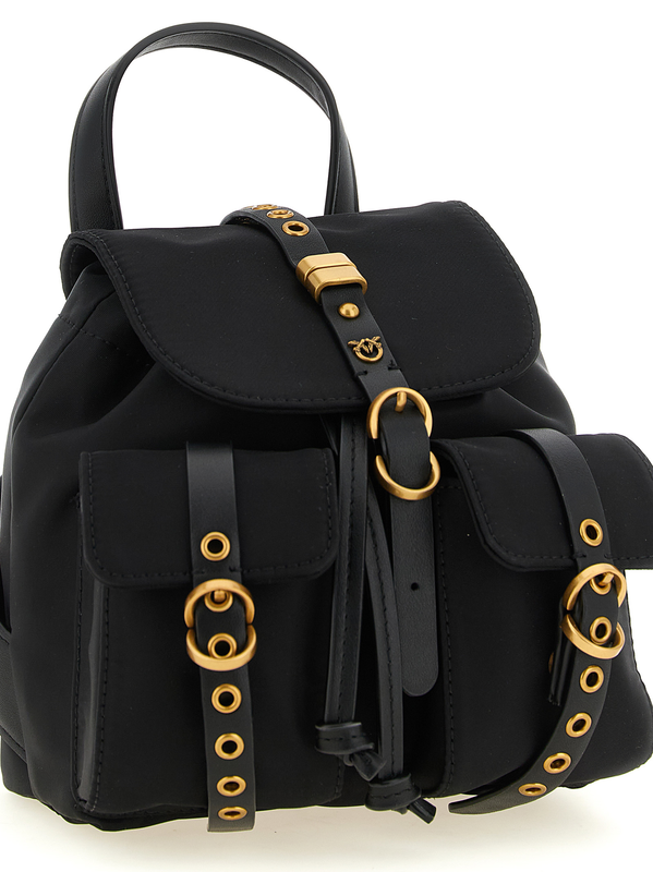 Black polyamide backpack-null