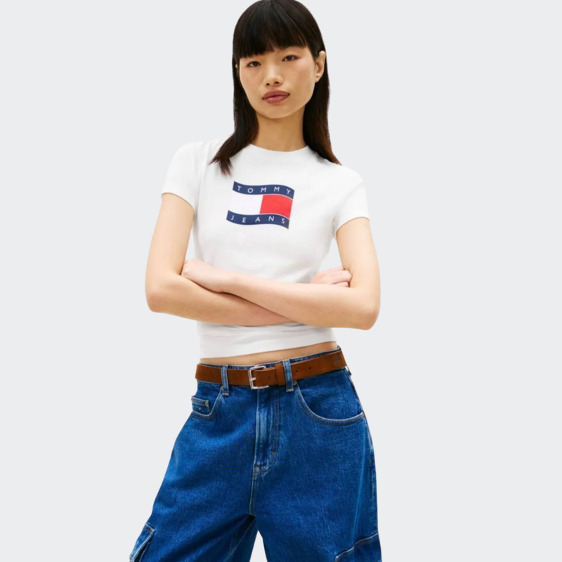 Slim wavy flag tee-null