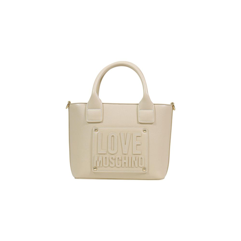 Cream polyethylene handbag-null