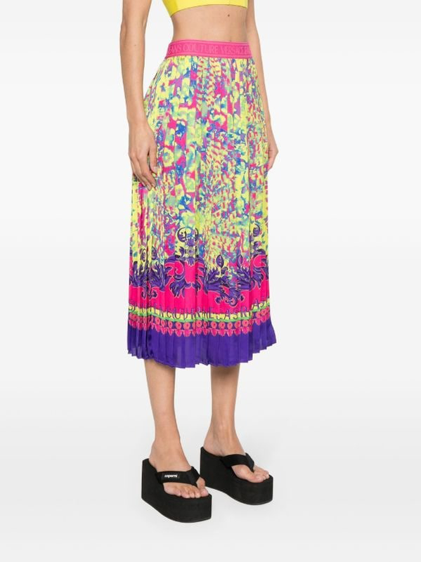 Versace jeans maxi pleated baroque skirt-null