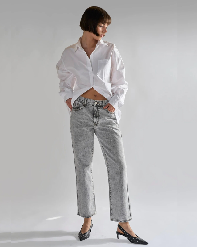 Glamorous  bleach acid black straight jeans an5063-null