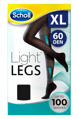 Scholl light legs 60 den black x l collant, Black, medium