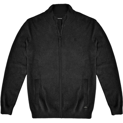 High neck knitwear cardigan, Black, medium