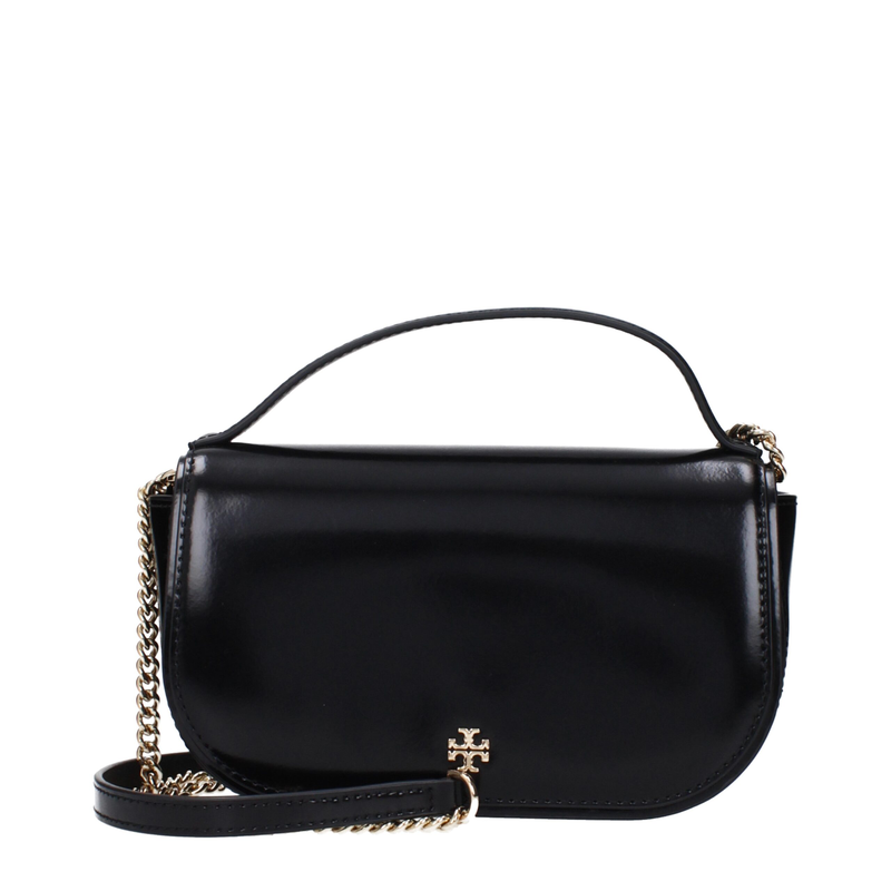 Black leather handbag-null