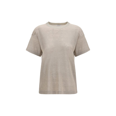 Beige linen t-shirt, Beige, medium
